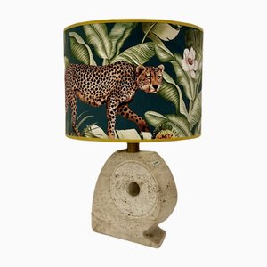 Travertin Tischlampe von Scarnicci, 1970er