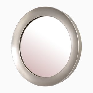 Round Narciso Mirror with Steel Frame attributed to Sergio Mazza for Artemide, Italy, 1950s