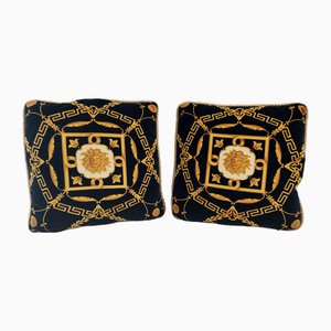 Schwarze Dekokissen von Gianni Versace, 1980er, 2er Set