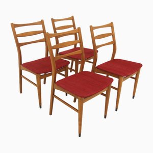 Scandinavian Beech Chairs, Sweden, 1960s, Set of 4
