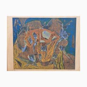 Piet Koenen, Moderne surrealistische Komposition, Siebdruck & Mixed Media auf Leinwand, 1990er