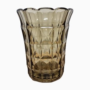 Vase Art Déco en Verre Fumé, 1930s