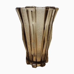 Vase Art Déco en Verre Fumé, 1930s