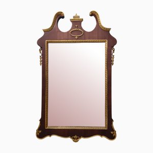 Miroir Mural Vintage avec Cadre en Hêtre Noirci et Laiton Coulé, 1960s