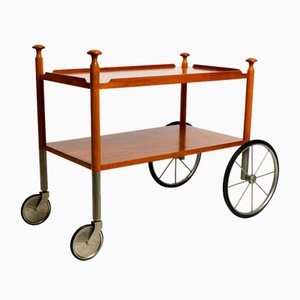 Mid-Century Modern Barwagen aus Nussholz von Wilhelm Renz, 1960er