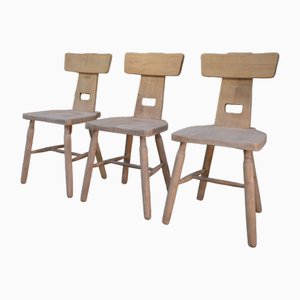 Sillas de comedor de haya, 1960. Juego de 3