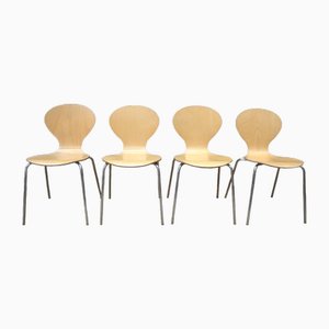 Stapelbare Stühle aus Metall & Holz, 1970, 4 . Set