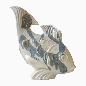 Peces Koi daneses modernos de gres esmaltado de Aage Würtz, años 70