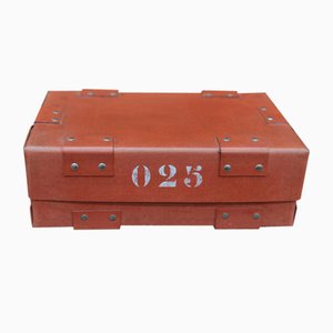 French Red Bank Bullion Boxes, 1940s, Set of 6