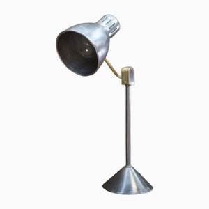 Industrial Metal and Brass Desk Lamp, 1950s
