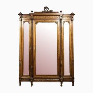 Louis XVI Library Cabinet with Projection in Walnut, 1850s