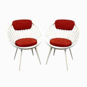 Fauteuils Circle attribués à Yngve Ekström, Suède, 1960s, Set de 2