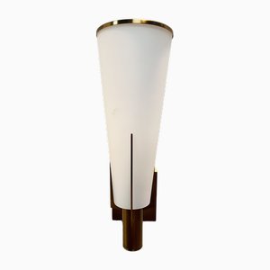 Wandlampe aus Messing & Opalglas, 1950er