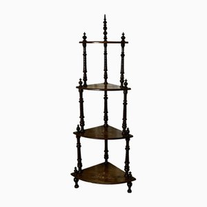 Victorian Figured Walnut Corner Whatnot