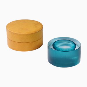 Pisapapeles Olivetti de cristal de Murano azul de Paolo Venini, 1950