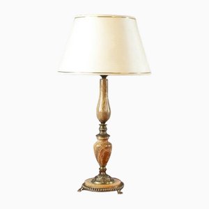 Marble and Copper Night Table Lamp, Late 20th Century