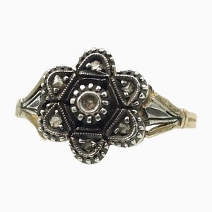 Anello in oro 19,2 carati con diamanti naturali, XIX secolo