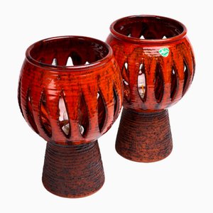 Schwedische Tischlampen aus Keramik von Ninnie Forsgren, 1970er, 2er Set