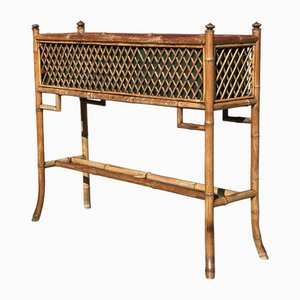 Viktorianisches Jardinière Pflanzgefäß aus Bambus & Rattan, 19. Jh., 1890