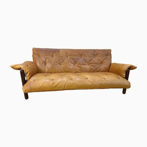 Vintage Leather Sofa by Jean Gillon for Woodart, 1950s