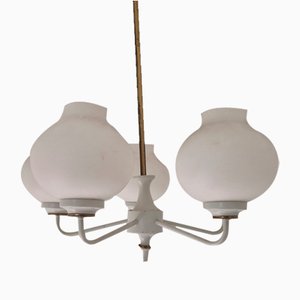 Mid-Century Tulip Glass Chandelier, 1950s