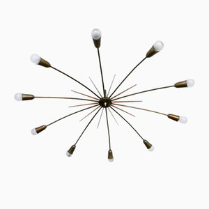 Large Sputnik Ceiling Light Sun by J.T. Kalmar, Austria, 1950s