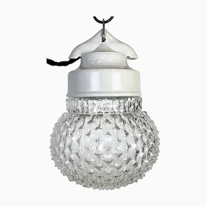 Vintage White Porcelain Pendant Light, 1970s