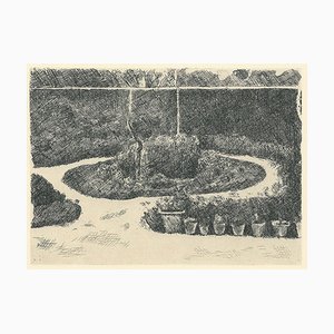 Giorgio Morandi, Garten in der Via Fondazza, 1924-1957, Lithographie