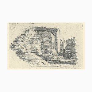 Giorgio Morandi, Haus mit Veranda und Zypresse, 1923-1957, Lithographie