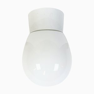 Lampada da soffitto vintage in porcellana bianca, anni '70