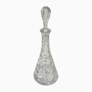 Art Deco Conical Cut Crystal Decanter from Holmegaard, 1920s