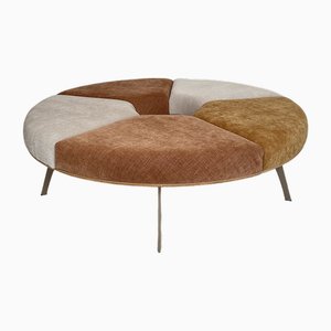 Postmodernes rundes Rondell Sofa aus Samtstoff, 1980er