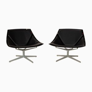 Set of Space Leather Armchairs from Fritz Hansen