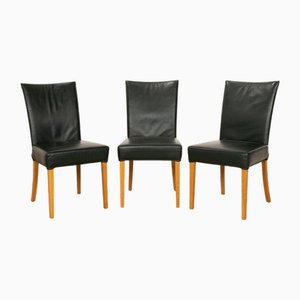 Chaises en Cuir par Bert Plantagie, Set de 3