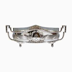 Silberner Jugendstil Jardiniere in Navette Form von Hermann Schrader, Deutschland, 1907