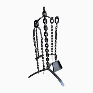 Fireplace Set in Cast Iron, Set of 5