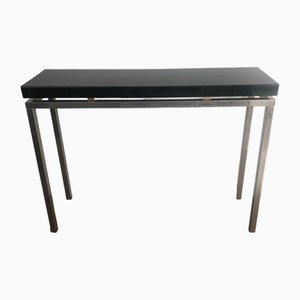 Chrome-Plated Console with Black Lacquered Top