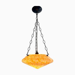 Art Deco Opaline Ceiling Lamp from Scailmont, Belgium, 1930s