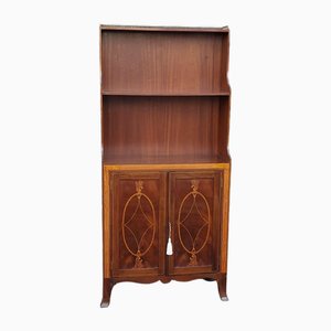 Edwardian Mahogany Waterfall Cupboard Bookcase