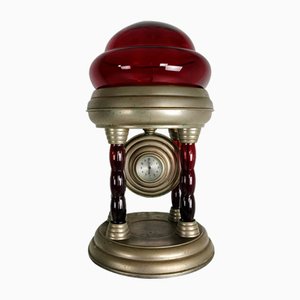 Vintage Zinn Lampe mit Uhrwerk