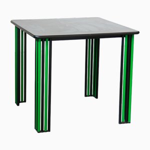 Vintage Black and Green Dining Table in Bold Italian Design, 1980s