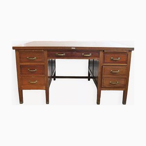 Bureau Double Louis XV en Acajou Début 20ème Siècle