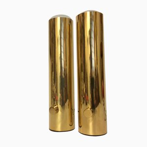 Italienische Messing Lampen im Stil von Gaetano Sciolari, 1980er, 2er Set