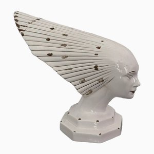 Art Deco Mascot Table Lamp by René Lalique in the style of Victoire, 1970s