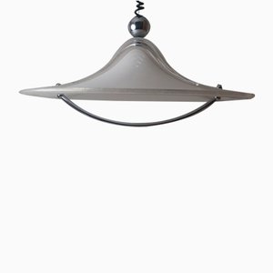 Large White Hanging Lamp in Glass Look from Christallux, Germany 1980s
