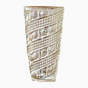 Large Vintage Thick Relief Vase with Diamonds and Spirals, 1970s