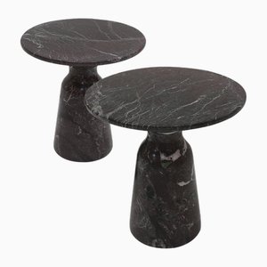 Mid-Century Modern Round Marble Rosso Levanto End Table, Italy, 1970s