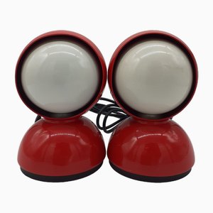 Lampade da tavolo Eclipse rosse di Vico Magistretti per Artemide, Italia, 1966, set di 2