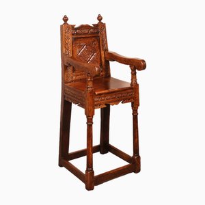 Silla infantil alta de roble, siglo XVII