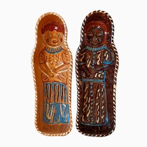 Vintage Elsass Essensformen aus Terrakotta, 1980er, 2er Set